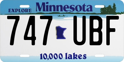 MN license plate 747UBF