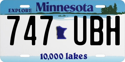 MN license plate 747UBH
