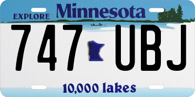 MN license plate 747UBJ