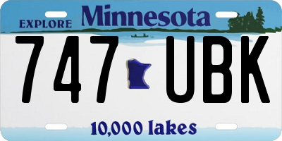 MN license plate 747UBK