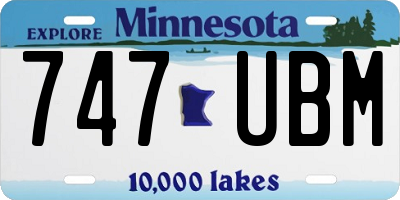 MN license plate 747UBM