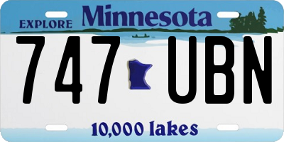 MN license plate 747UBN