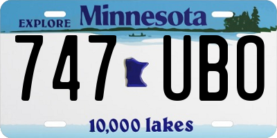 MN license plate 747UBO
