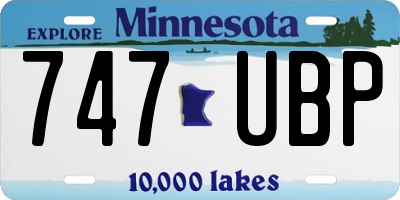 MN license plate 747UBP