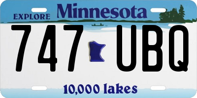 MN license plate 747UBQ