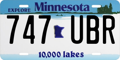 MN license plate 747UBR
