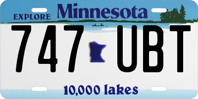 MN license plate 747UBT