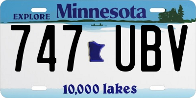 MN license plate 747UBV