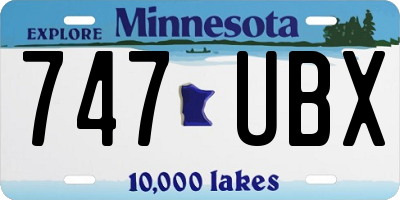 MN license plate 747UBX