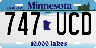 MN license plate 747UCD