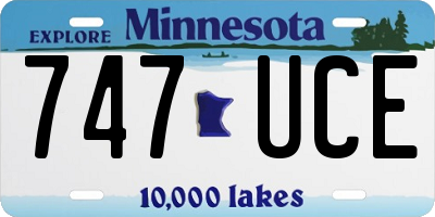 MN license plate 747UCE