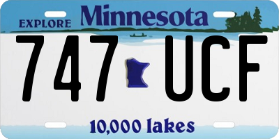 MN license plate 747UCF