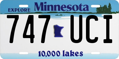 MN license plate 747UCI