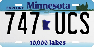 MN license plate 747UCS