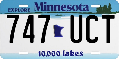 MN license plate 747UCT