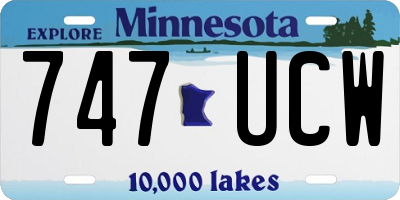 MN license plate 747UCW