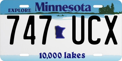 MN license plate 747UCX