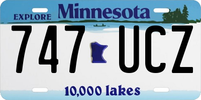 MN license plate 747UCZ