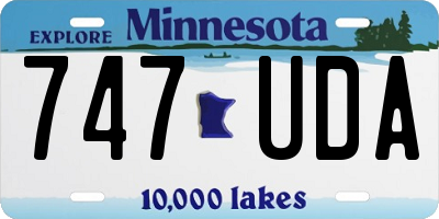 MN license plate 747UDA
