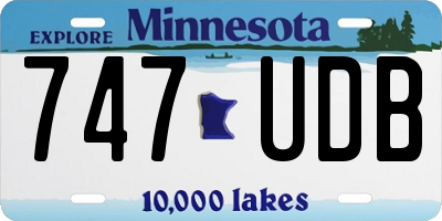 MN license plate 747UDB