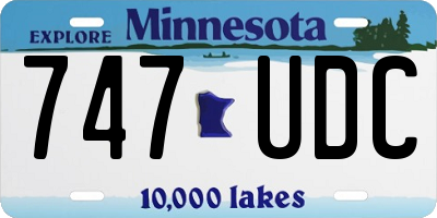 MN license plate 747UDC