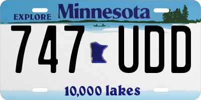 MN license plate 747UDD