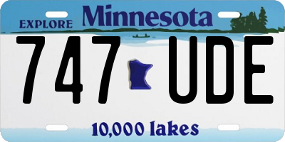 MN license plate 747UDE