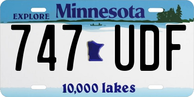 MN license plate 747UDF