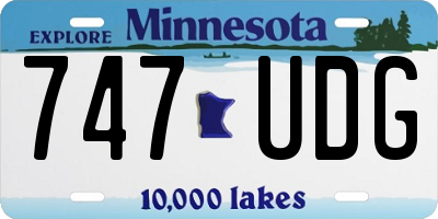 MN license plate 747UDG