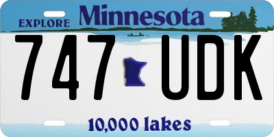 MN license plate 747UDK