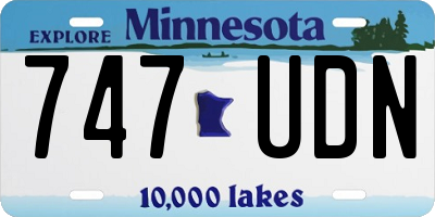 MN license plate 747UDN