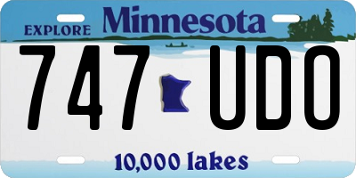 MN license plate 747UDO