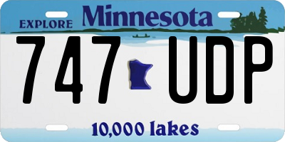 MN license plate 747UDP