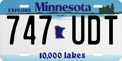 MN license plate 747UDT
