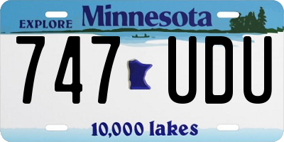 MN license plate 747UDU