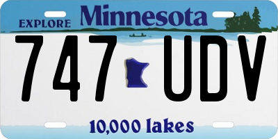 MN license plate 747UDV