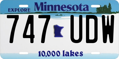 MN license plate 747UDW