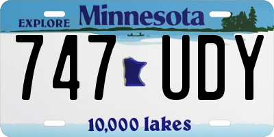 MN license plate 747UDY
