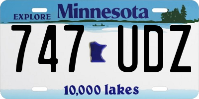 MN license plate 747UDZ