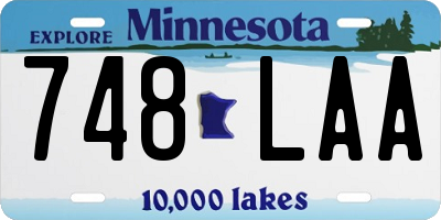 MN license plate 748LAA