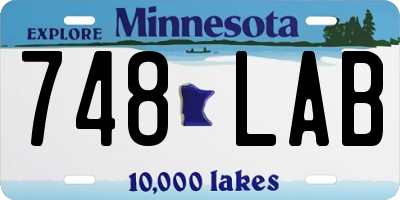 MN license plate 748LAB