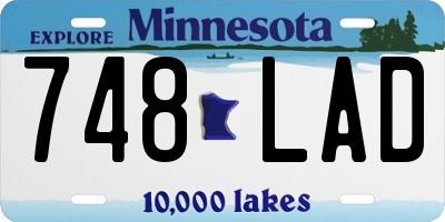 MN license plate 748LAD