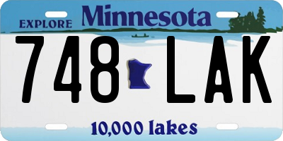 MN license plate 748LAK