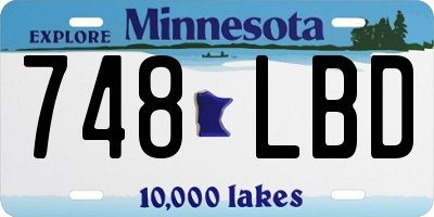 MN license plate 748LBD