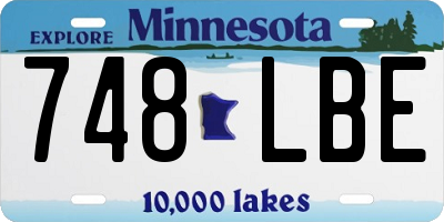 MN license plate 748LBE