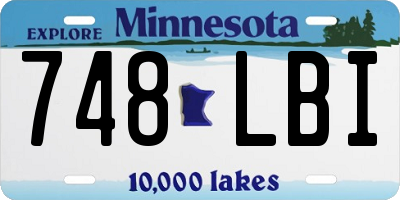 MN license plate 748LBI