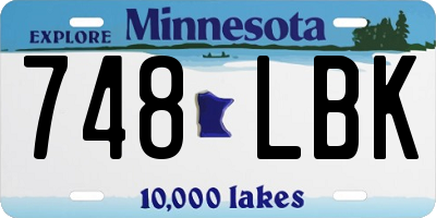 MN license plate 748LBK