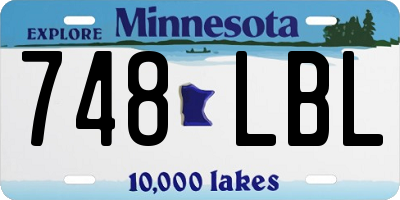 MN license plate 748LBL