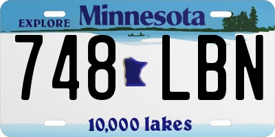MN license plate 748LBN