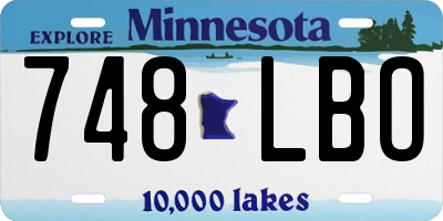MN license plate 748LBO